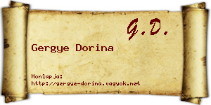 Gergye Dorina névjegykártya